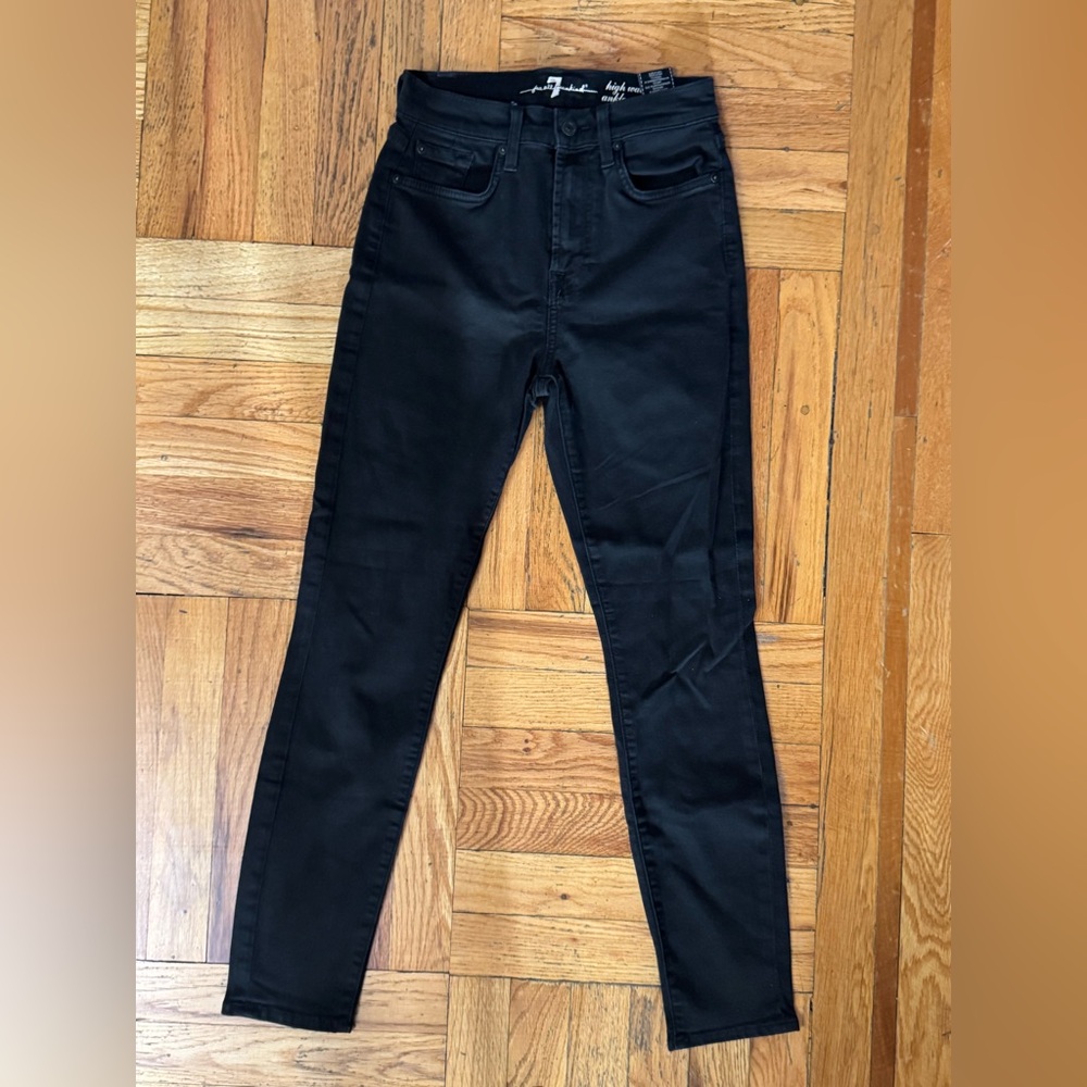 7 For All Mankind Women's Black Skinny Jeans